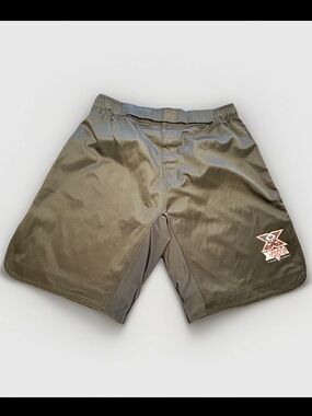 Vintage Y2K X-MMA Baggy Grappling Fight Shorts - Olive Green